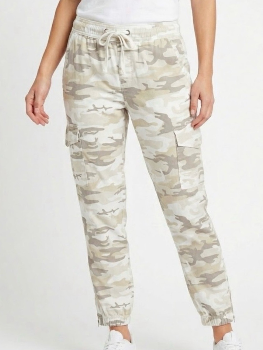 Sanctuary by Anthropologie Beige Camo linen Cargo Joggers